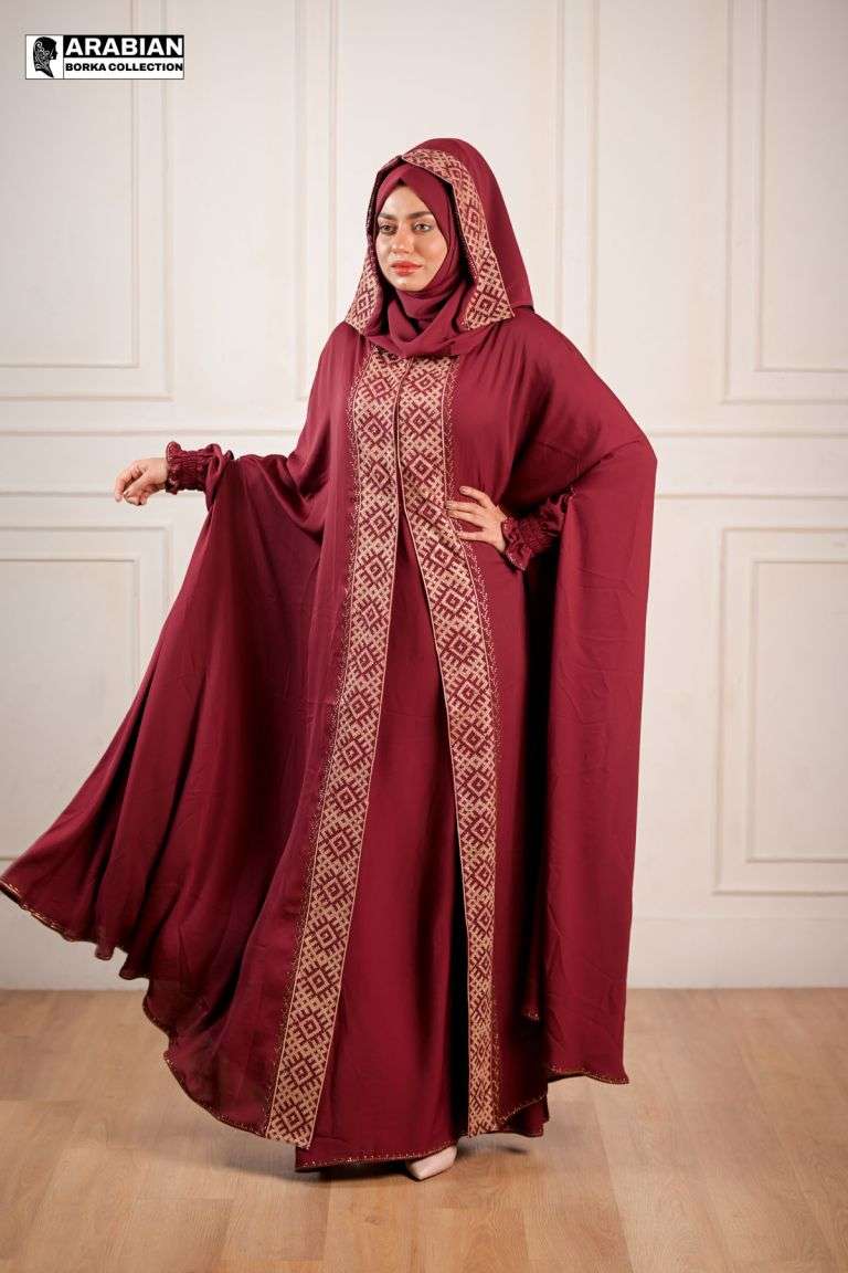 STONED WORK BORKA B10894 Arabian Borka Collection